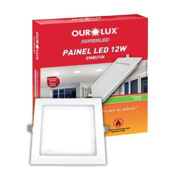 Imagem de Painel Plafon Ourolux de Embutir 12W Bivolt Cor da Luz 6500K Branco Fr