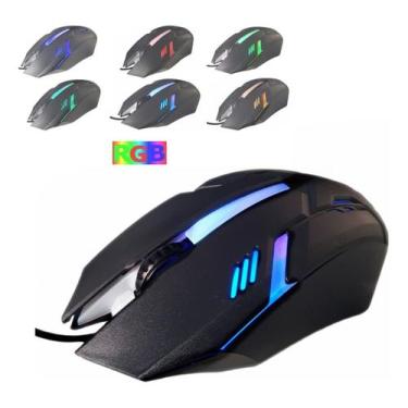 Imagem de Mouse Gamer Led Rgb 7 Cores Com Fio Usb 1200dpi Ms62 - GENÉRICO