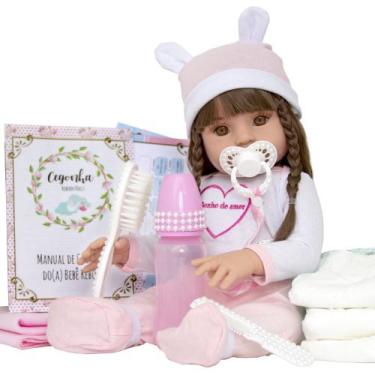 Imagem de Bebe Reborn Menina Sonho de Amor Pode Banho com Acessórios - Cegonha R