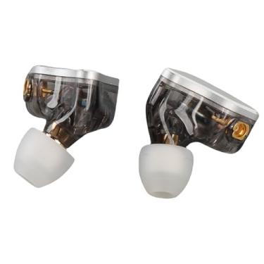 Imagem de Zhjvihx 10mm Ultra Fin Dyring Driver Driver Dinâmico Ear Fones de Ouvido, Cabo Destacável de 4 Núcleos, Ruído HiFi Cancelando Fones de Ouvido IEM, para Músicos, Cantores, Estúdio de (SILVER)