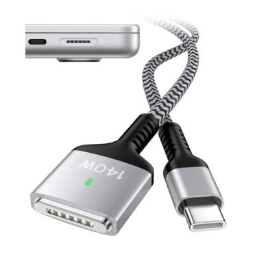 Imagem de Bioonis Cabo Carregador Para Macbook Pro, 140 W Usb-C Magsafe 3, Magnético De Carregamento Rápido Apple Mac Usb C Mag Safe Usbbc 16/14", Book Air 15/13, Alimentação Laptop Com 1,8 M Comprimento