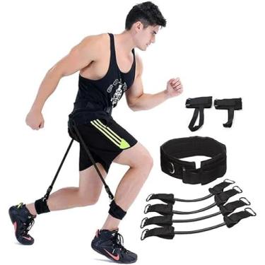 Imagem de Kit Elástico para Treino Funcional e Salto Vertical – Cinto com Tornozeleiras, 4 Tubos de Resistência – Para Corrida, Futebol, Vôlei, Basquete e Treino de Agilidade