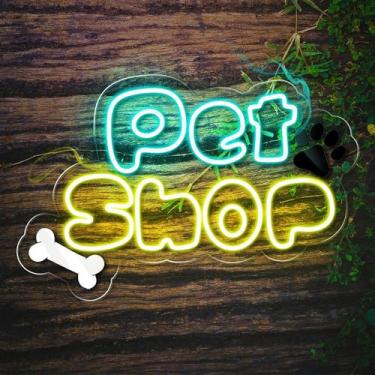Imagem de Painel Neon Led Pet Shop Decoração Ração Cachorro Gato Luz - Bloom