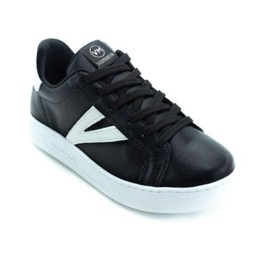 Imagem de Tênis Feminino Via Marte 22-9409 - Preto e Branco-Feminino