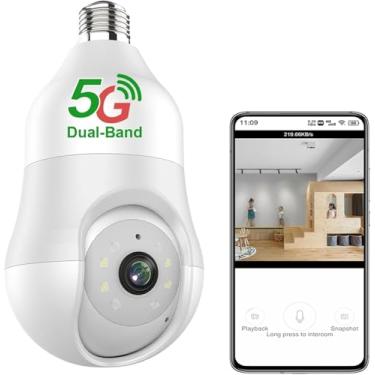 Imagem de Câmeras De Segurança, Câmera De Lâmpada 4mp 5g Wifi E27 Zoom 5x Ai Rastreamento Automático Humano Segurança Interna Cctv Vigilância Ptz Câmera Ip, No Sd Card