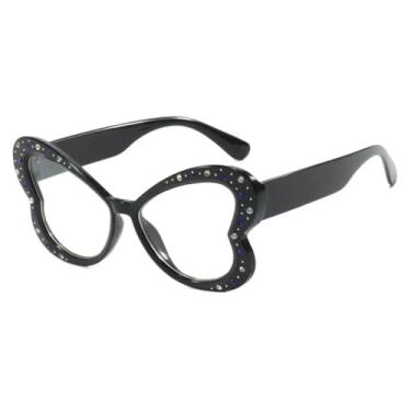 Imagem de Armação de óculos fashion feminina verde transparente anti-luz azul vintage masculina (preta transparente)