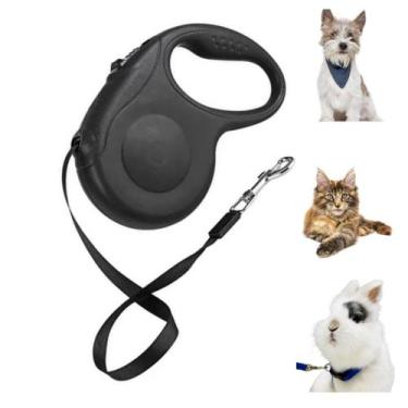 Imagem de Guia Retrátil Profissional Pet 5m, Até 20kg, Para Passeio Confortável 
