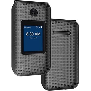 Imagem de Nakedcellphone Capa para celular ZTE Cymbal 2, [textura de grade] Capa protetora rígida fina para ZTE Cymbal U, Z2335CC, Telstra Flip 3, Z2335T, Z2335CA - Preta