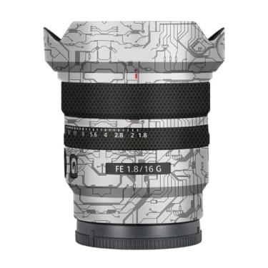Imagem de Adesivo de lente de câmera antiarranhões para Sony FE 16 mm F1.8 G Capa protetora de película protetora 16 F 1,8 (branco circuito)