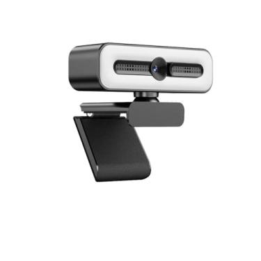 Imagem de Webcam 4K HD com autofoco e microfone integrado, ideal para videoconferências, transmissões ao vivo, aulas online e reuniões. Compatível com PC, USB plug & play, imagem nítida e áudio claro.