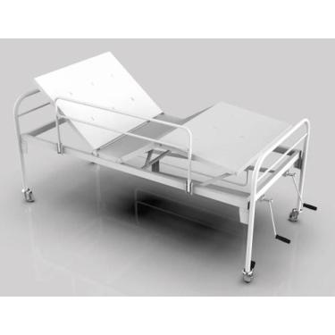 Imagem de Cama Hospitalar 3 Movimentos Residencial Idosos Manual Com Rodinhas 02