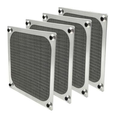 Imagem de Caixa para PC, ventilador, filtro de poeira, 140 mm, alumínio prateado