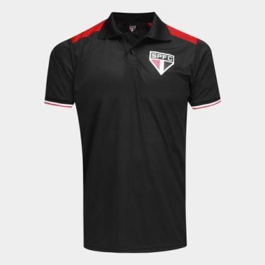 Imagem de Camisa Polo São Paulo Wall Masculina - SPR, Preto, Vermelho, P