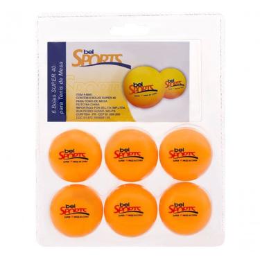 Imagem de Kit Com 6 Bolinhas Tênis De Mesa Ping Pong 40 484000 Belfix