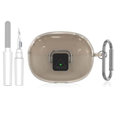 Imagem de TUDIOW Capa SHOKZ OpenDots ONE, [com trava] OpenDots ONE, capa transparente de TPU à prova de choque, compatível com os fones de ouvido SHOKZ OpenDots One com kit de limpeza e chaveiro (cinza claro)