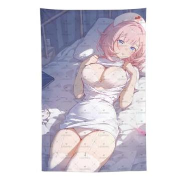 Imagem de LIEGBMEU Sexy Bikini Hot Anime Girl Tapeçaria 152.4 cm x 228.6 cm Interior Exterior Wall Quilt Art Decoração de Tapeçaria Caprichosa, Aa092