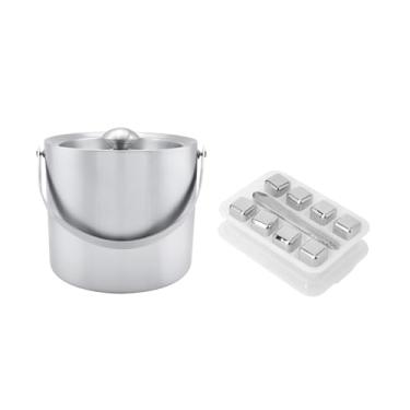 Imagem de Balde de Gelo Térmico Polar Mini 3L + 8 cubos de gelo de inox com pegador