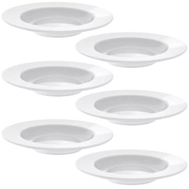 Imagem de Jogo 6 Pratos Fundos Tramontina Porcelana 23cm Aba Larga Branco Maria Augusta