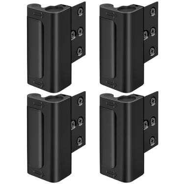 Imagem de Trava de segurança de porta de reforço de metal - Trava à prova de crianças para porta da frente Fechadura de segurança para crianças Fechadura de porta de segurança doméstica com 8 parafusos suporta