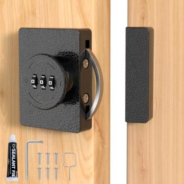 Imagem de Fechadura de armário com combinação sem chave, segurança de 3 dígitos para porta oscilante/deslizante, gaveta, armário, armário, armário, segurança infantil, fácil instalação (preto, 1 pacote)