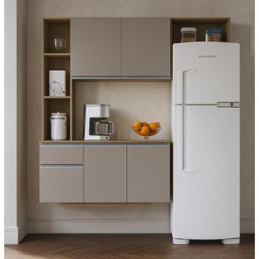 Imagem de Kit Armário De Cozinha Completo Suspenso Mel 163cm Com 5 Portas E 2 Ga