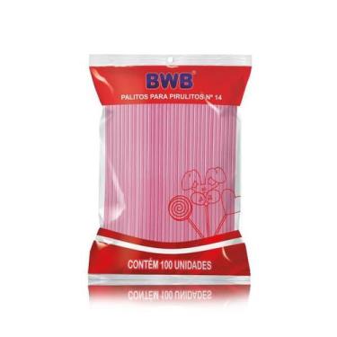 Imagem de Palito para Pirulito Médio 14cm Rosa nº14 BWB Canudo Pet 234 - 100 uni