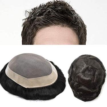 Imagem de LYRICAL HAIR Toupee for Men Hair System Substituição Monofilamento Peruca Masculina Toupee Durável Poli Revestido NPU Around Peruca para Homens Unidade de Peça de Cabelo Humano 120% Densidade 15 X 20