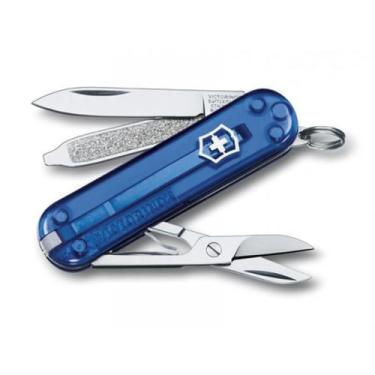 Imagem de Mini Canivete Suíço Classic Victorinox Azul Translúcido 7 funções Orig