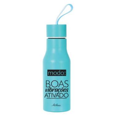 Imagem de Garrafa Inox 460ml com Frase - Art Brink, Azul
