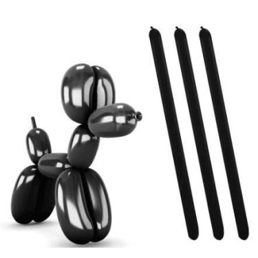 Imagem de BALÃO CANUDO 260 - SÃO ROQUE - PRETO ÉBANO - Pacote com 50 unidades