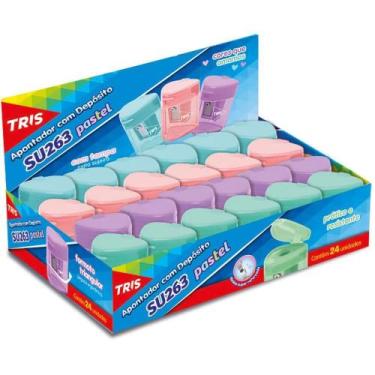Imagem de Apontador com Depósito TRIS SU-263 Pastel - Pacote com 24 - Summit
