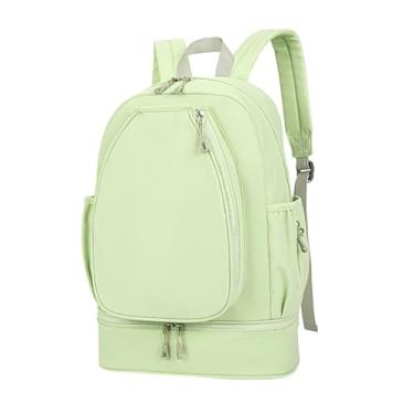 Imagem de predolo Bolsa de Tênis com Compartimento para Sapatos, Mochila para Laptop, Mochila Esportiva, Bolso Lateral para Treino, Remos, Pickleball, Acampamento, Verde