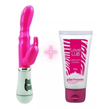 Imagem de Vibrador Feminino Duplo Estimulador Clitóris e Ponto G + Gel Lubrifica