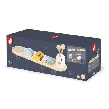 Imagem de Brinquedo Mesa Educativa Lagarta Musical Infantil Madeira - Janod