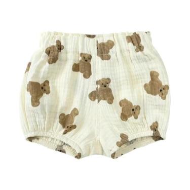 Imagem de Shorts De Verão Para Bebês Em Algodão E Linho Respirável Com Estampa D