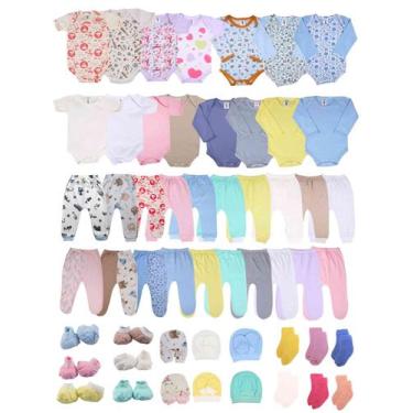 Imagem de Kit Enxoval Bebe Completo 34 Peças Menino E Menina Algodao - Taya Baby