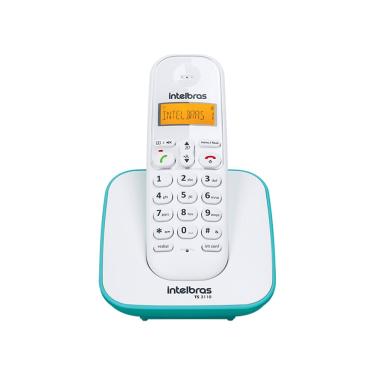 Imagem de Telefone Sem fio Intelbras  3110 - Branco com Azul Claro