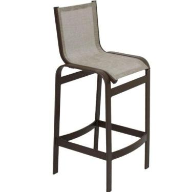 Imagem de Banqueta De Alumínio Para área Externa Banco Para Balcão Bar Marrom Be