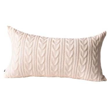 Imagem de Almofada Tricot Trança Branca Retangular