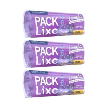 Imagem de Packlixo Sacos de Lixo Perfumados Lavanda, 50 Litros, 90 Unidades, 63x80 cm