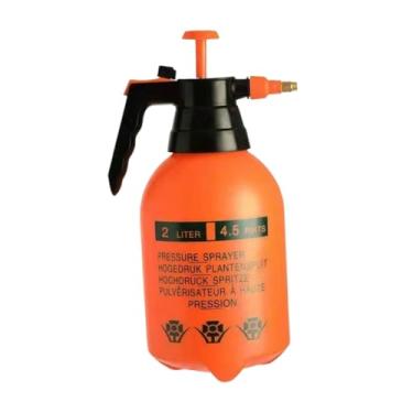 Imagem de Fenteer Pulverizador de bomba portátil profissional com alça antiderrapante e garrafa de pulverização de água de pressão com bico de latão para pulverização, Laranja 3l