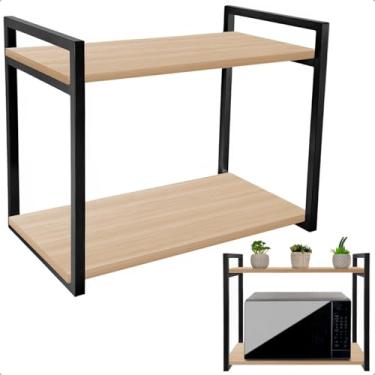 Imagem de Prateleira para Micro-ondas Suporte Nicho para Cozinha Spen (Preto/Jade)