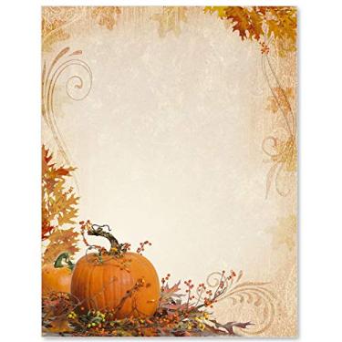 Imagem de Paperdirect Papel esplêndido com tema de outono e outono, papel de borda, papel timbrado 21 x 28 cm, 100 folhas, papel de escrita premium elegante, papel decorativo para impressora