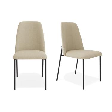 Imagem de Conjunto 02 Cadeiras Livia Linho Gengibre - SSX Multicoisas