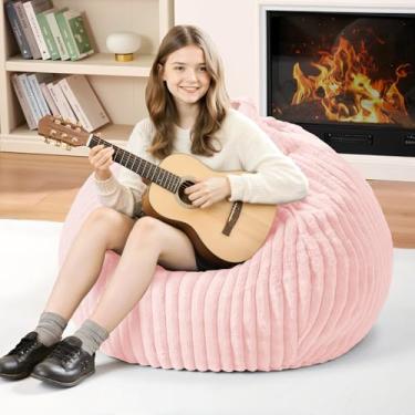 Imagem de Homguava Cadeira de pufe de 6 m, sacos de feijão pequenos com enchimento de espuma de memória, cadeiras Beanbag com capa lavável na máquina, capa de pelúcia holandesa com fio para sala de aula, sala