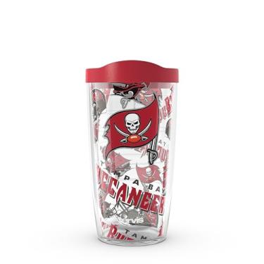 Imagem de Tervis NFL Tampa Bay Buccaneers - Copo de viagem com isolamento térmico de parede dupla feito nos EUA mantém as bebidas frias e quentes, 473 ml,