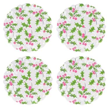 Imagem de Jagrove Doilies de papel, pacote com 50, 20 cm de Natal, floral, renda, papel decorativo, descartável, redondo, jogo americano a granel para bolo, sobremesa, artesanato, casamento, festa de