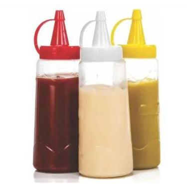 Imagem de 3 Bisnagas Plástica Catchup Maionese Mostarda Tubo P/ Molho - ercaplas
