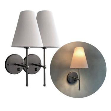 Imagem de Kit 2 Arandelas de Parede Clássico Com Interruptor com Cúpula ref 05 S