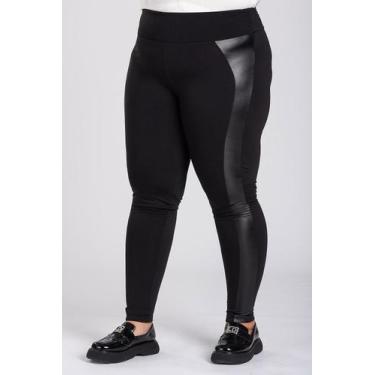 Imagem de Calça Montaria Plus Size Peluciada Detalhe Cirre - Serena, Preto, G1